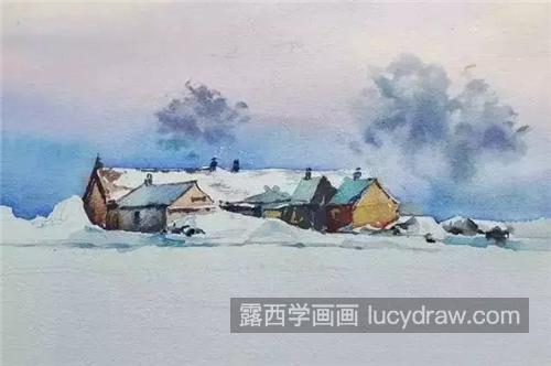 雪地里面的房屋怎么画？雪景水彩画步骤有哪些？