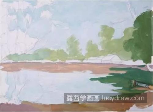 乡村池塘风景怎么画？超级详细的油画教程分享