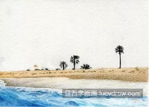 沙滩风景怎么画？详细的彩铅画步骤有哪些？
