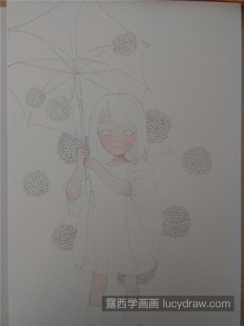  打伞的小女孩怎么画？详细的插画过程是怎么样的？