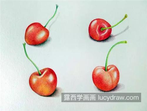彩铅樱桃怎么画？不同角度的樱桃该怎么表达？