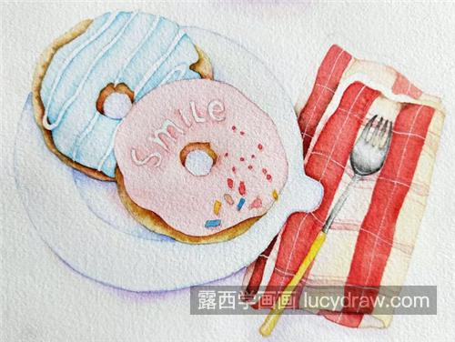 甜甜圈怎么画？甜食的水彩画法是什么？