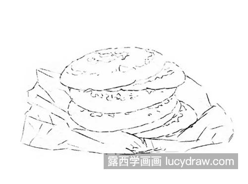 香河肉饼手绘图片