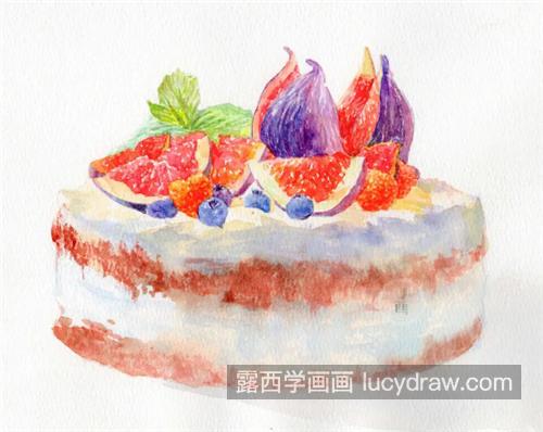 无花果蛋糕怎么画？超详细的水彩教程分享