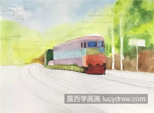 小火车的画法是什么？火车水彩画步骤是什么？