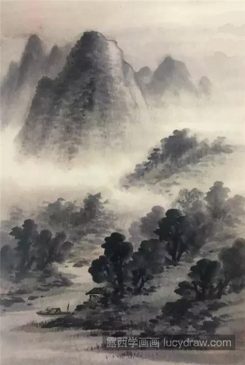 阴雨的风景怎么画？超简单的国画过程分享