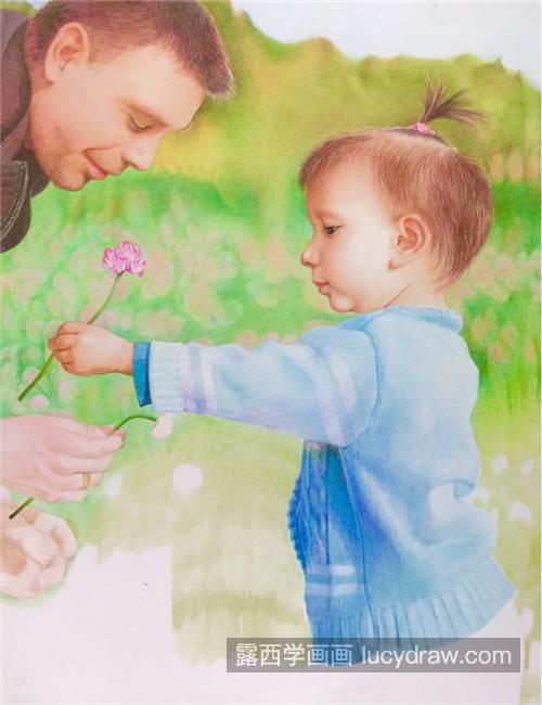 父亲和女儿怎么画？父女温馨场面的画法是什么？