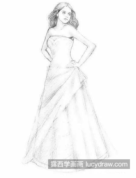 穿婚纱的新娘怎么画？素描绘画有几步？