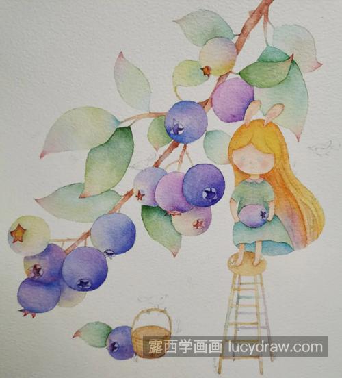 摘果子的女孩怎么画？具体有哪些步骤？