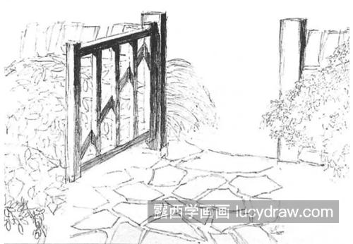 小花园门口怎么画？如何利用成角透视技法绘画？