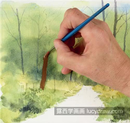 林间小径怎么画？有哪些详细的绘画步骤？