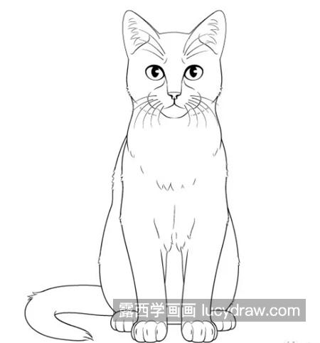 简单的猫咪怎么画？如何画一只坐着的猫？
