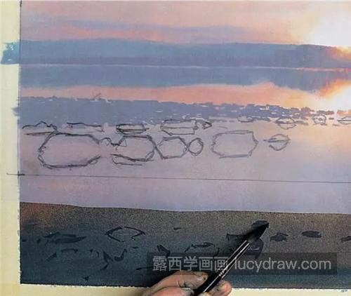夕阳下的大海怎么画？如何熟练使用湿画法等技巧？