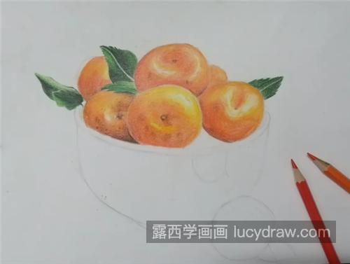 黄橙橙的橘子怎么画？彩铅绘画有几步？