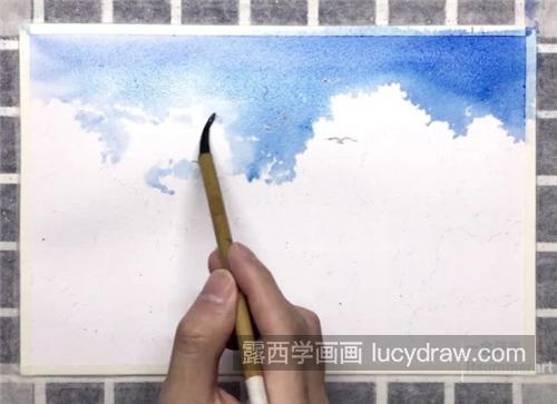 蓝天白云怎么画？具体的水彩画教程是什么？