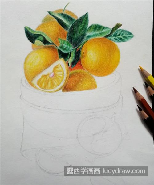 鲜橙怎么画？详细的彩铅画教程分享