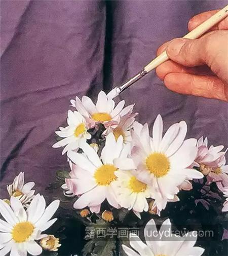 白菊花怎么画？静物花卉油画步骤有哪些？