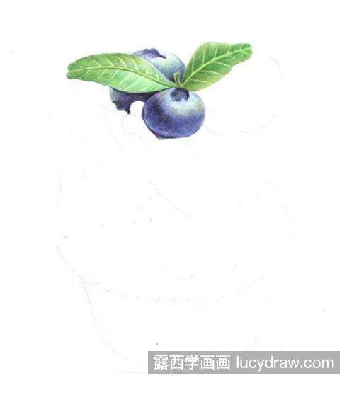 蓝莓冰激凌蛋糕怎么画？详细的彩铅画步骤有哪些？