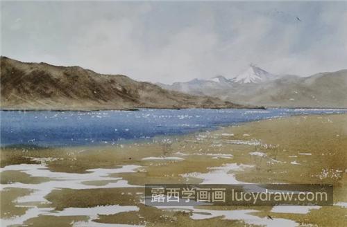 羊卓雍措的风景怎么画？西藏圣湖的水彩画法是什么？