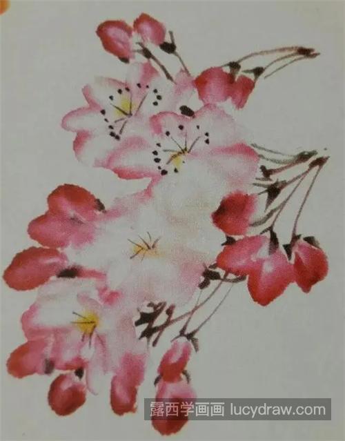 樱花簇怎么画？超级详细的樱花国画教程分享