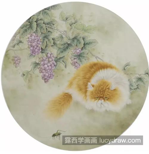 加菲猫怎么画？葡萄藤下的加菲猫画法是什么？