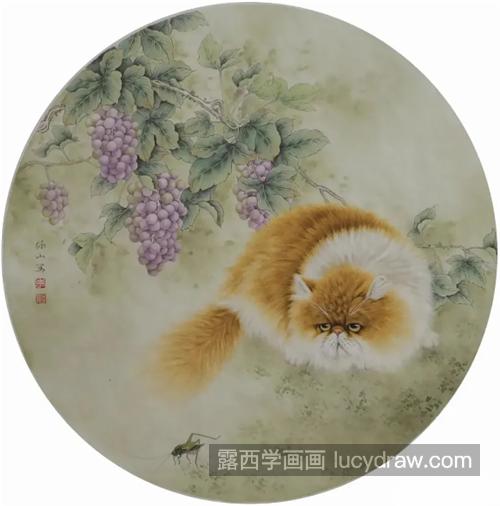 加菲猫怎么画？葡萄藤下的加菲猫画法是什么？