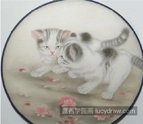 玩耍的小猫咪怎么画？教你画两只工笔小猫