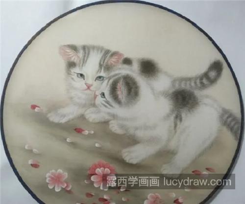 玩耍的小猫咪怎么画？教你画两只工笔小猫