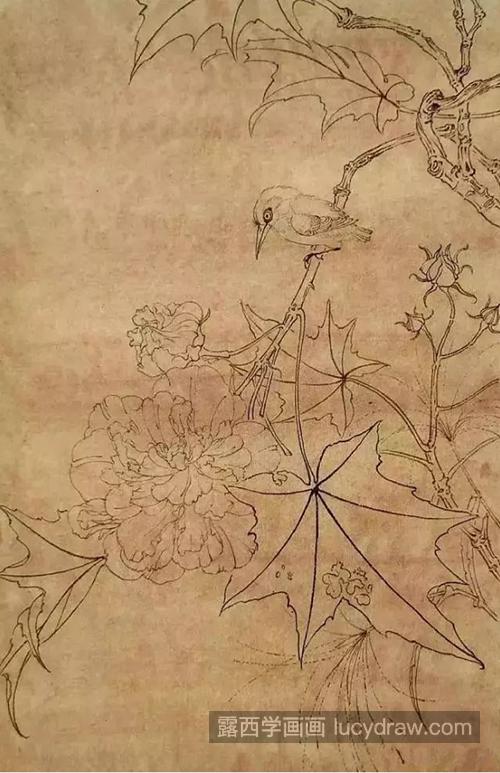芙蓉花和翠鸟怎么画？详细的工笔画法是什么？