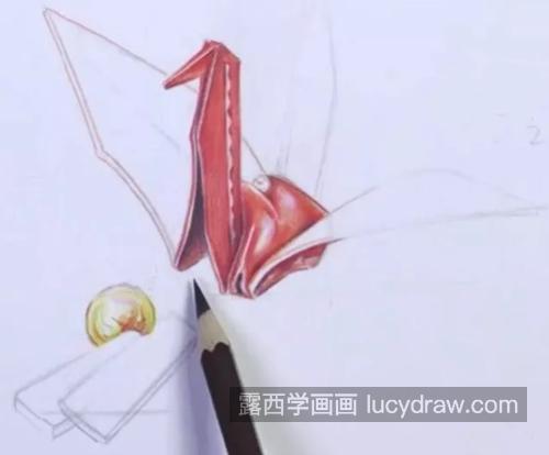 千纸鹤怎么画？详细的彩铅画教程分享