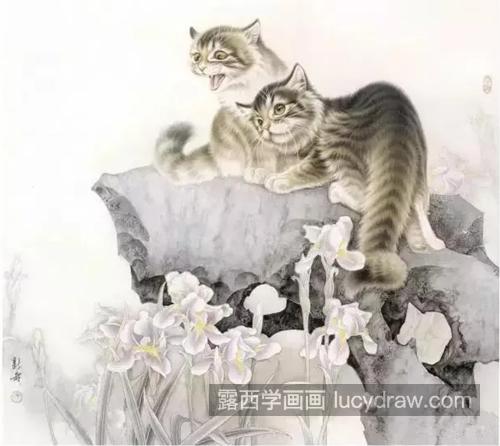 两只小猫咪怎么画？工笔猫画法是什么？