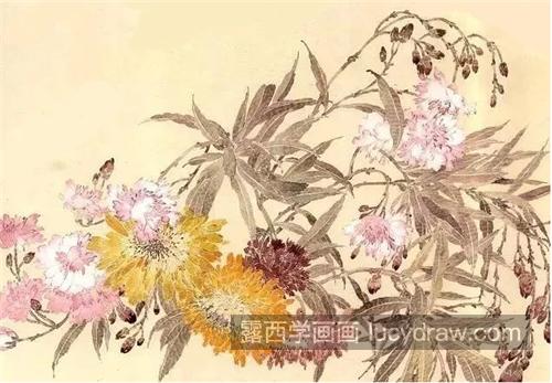 夹竹桃和波斯菊怎么画？三种花卉的工笔画步骤有哪些？