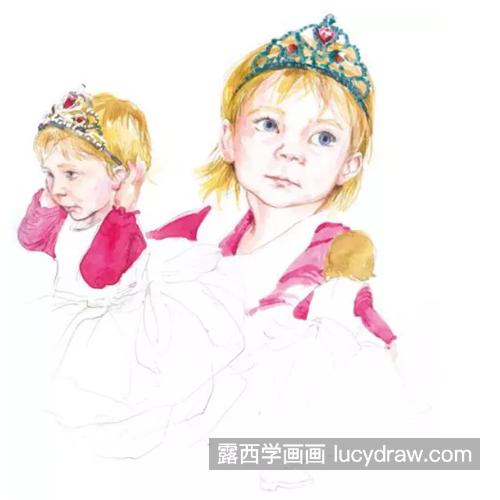戴皇冠的小女孩怎么画？教你画两个小公主