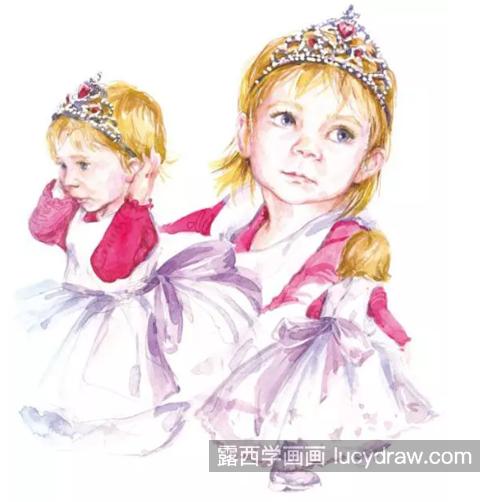 戴皇冠的小女孩怎么画？教你画两个小公主