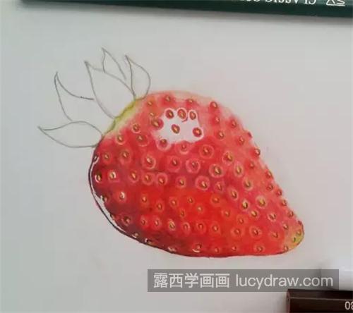 奶油草莓怎么画？冬草莓的彩铅画法是什么？