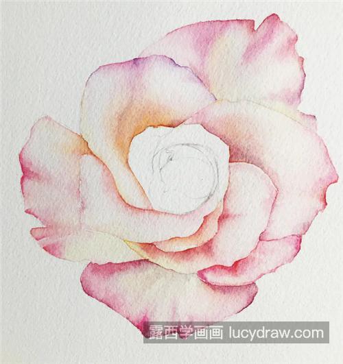 粉色玫瑰花怎么画？如何用湿叠和渗叠？