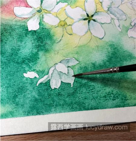 水彩梨花怎么画？纯白梨花的绘画步骤有哪些？