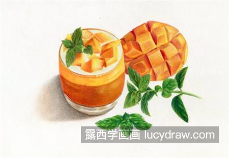 芒果奶昔怎么画？芒果的彩铅图文步骤有哪些？