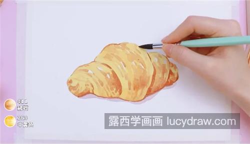可颂面包怎么画？如何运用水彩中的平涂叠色？