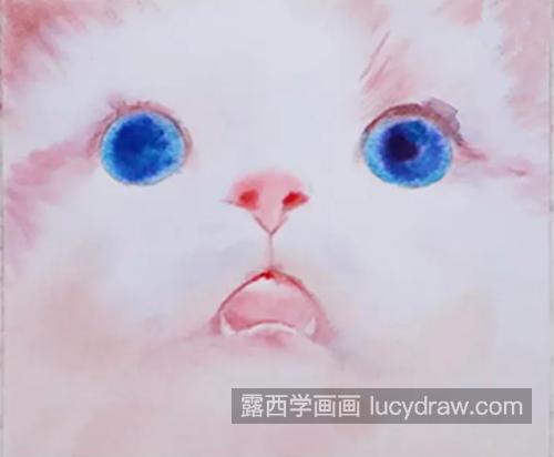 蓝眼睛喵咪怎么画？粉嫩小猫的水彩步骤有几步？