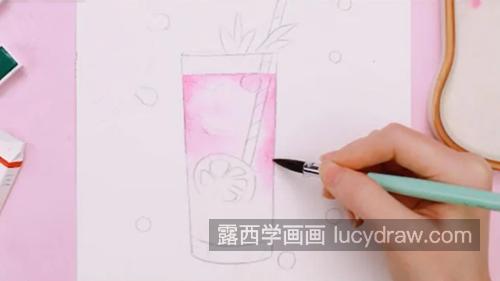 柠檬气泡水怎么画？饮料的水彩画法是什么？
