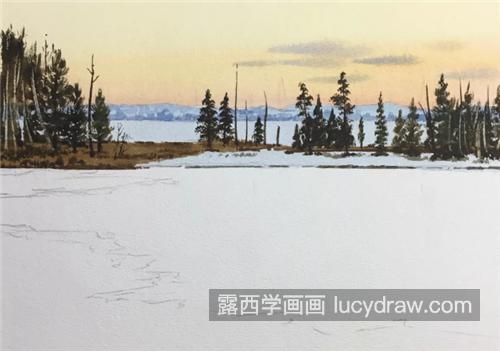 冬天雪景怎么画？自然风景的水彩画法是什么？