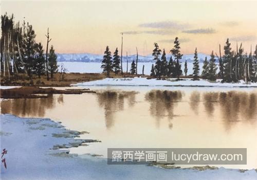 冬天雪景怎么画？自然风景的水彩画法是什么？