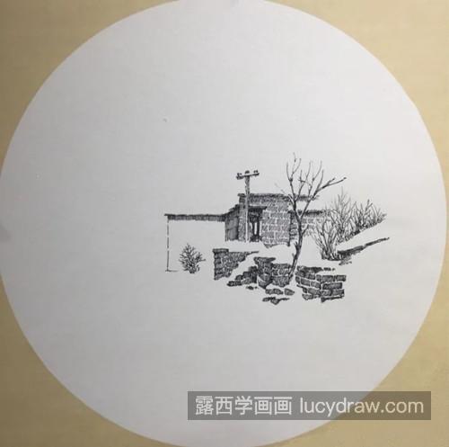 古村落雪景色怎么画？雪景有哪些绘画步骤？