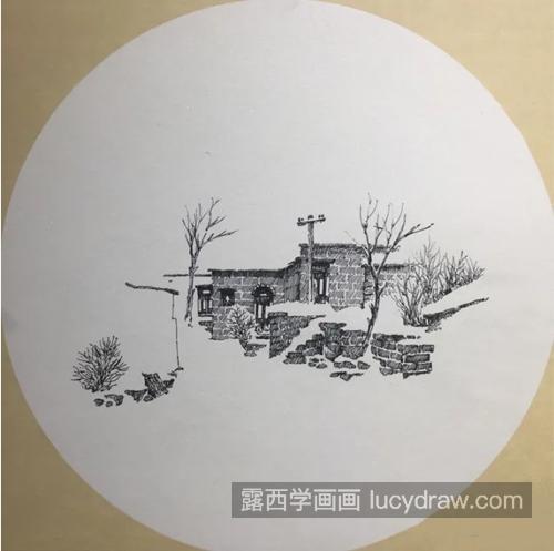 古村落雪景色怎么画？雪景有哪些绘画步骤？