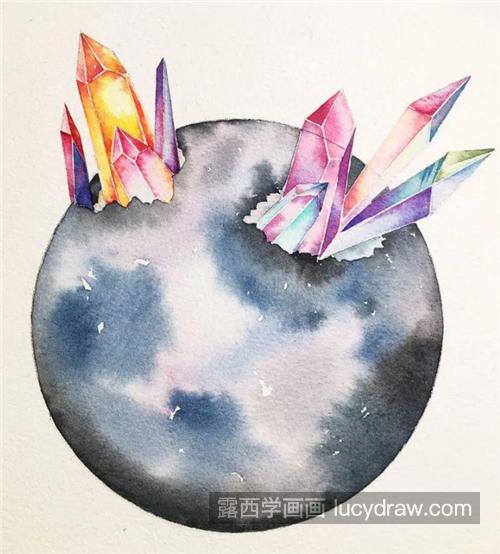 钻石星球怎么画？星球的水彩画步骤有哪些？