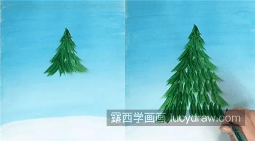 圣诞树怎么画？如何用丙烯画画圣诞树？
