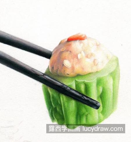 苦瓜酿肉怎么画？美食彩铅画步骤有几步？