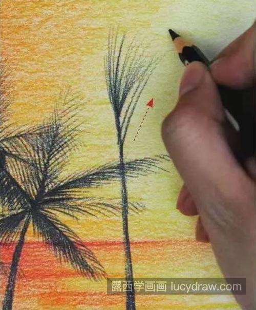 椰子树怎么画？夕阳风景儿童画教程是什么？