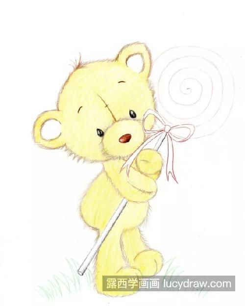 卡通小熊怎么画？玩具小熊的涂色过程是什么？